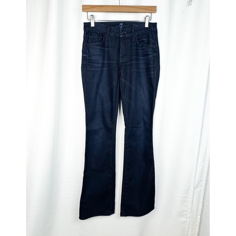7 For All Mankind Kimmie Bootcut Jeans Womens 26 Dark Wash Low Rise Stretch EUC